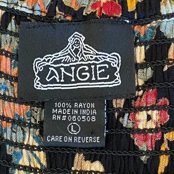 ANGIE V Neck Twist Front Cut Out Sundress Jrs Sz L #285W - Picture 7 of 8